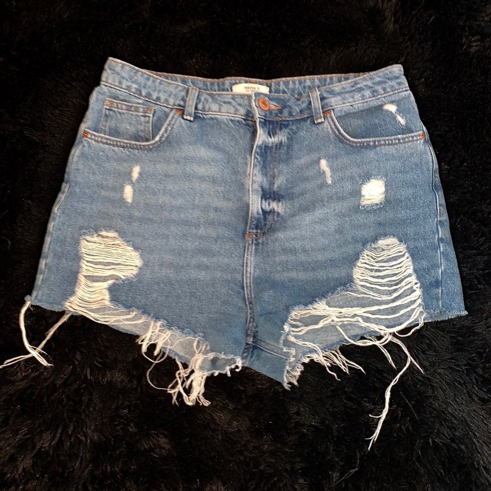 High Waisted Denim Short